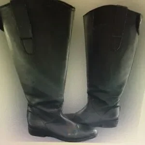Black Knee-High Leather Boots Factory Sale Black Friday Clothing